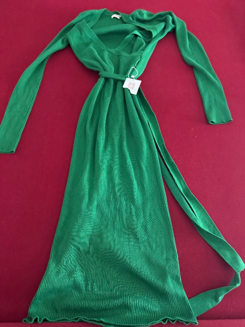 Green ribbed maxi dress New with tag